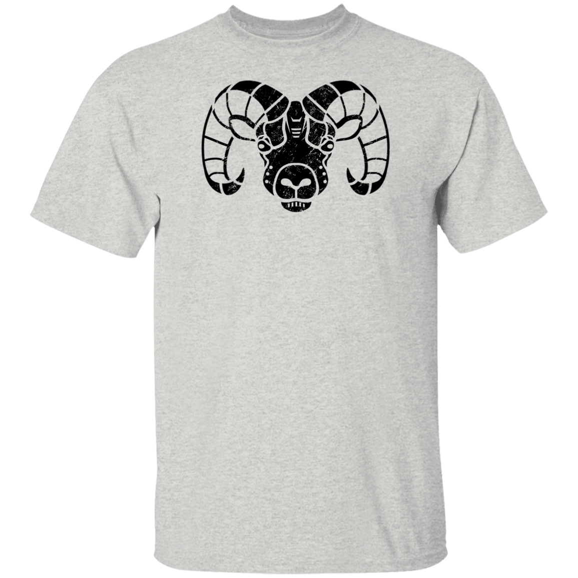 Black Distressed Emblem T-Shirt for Kids (Big Horn Sheep/Matterhorn)