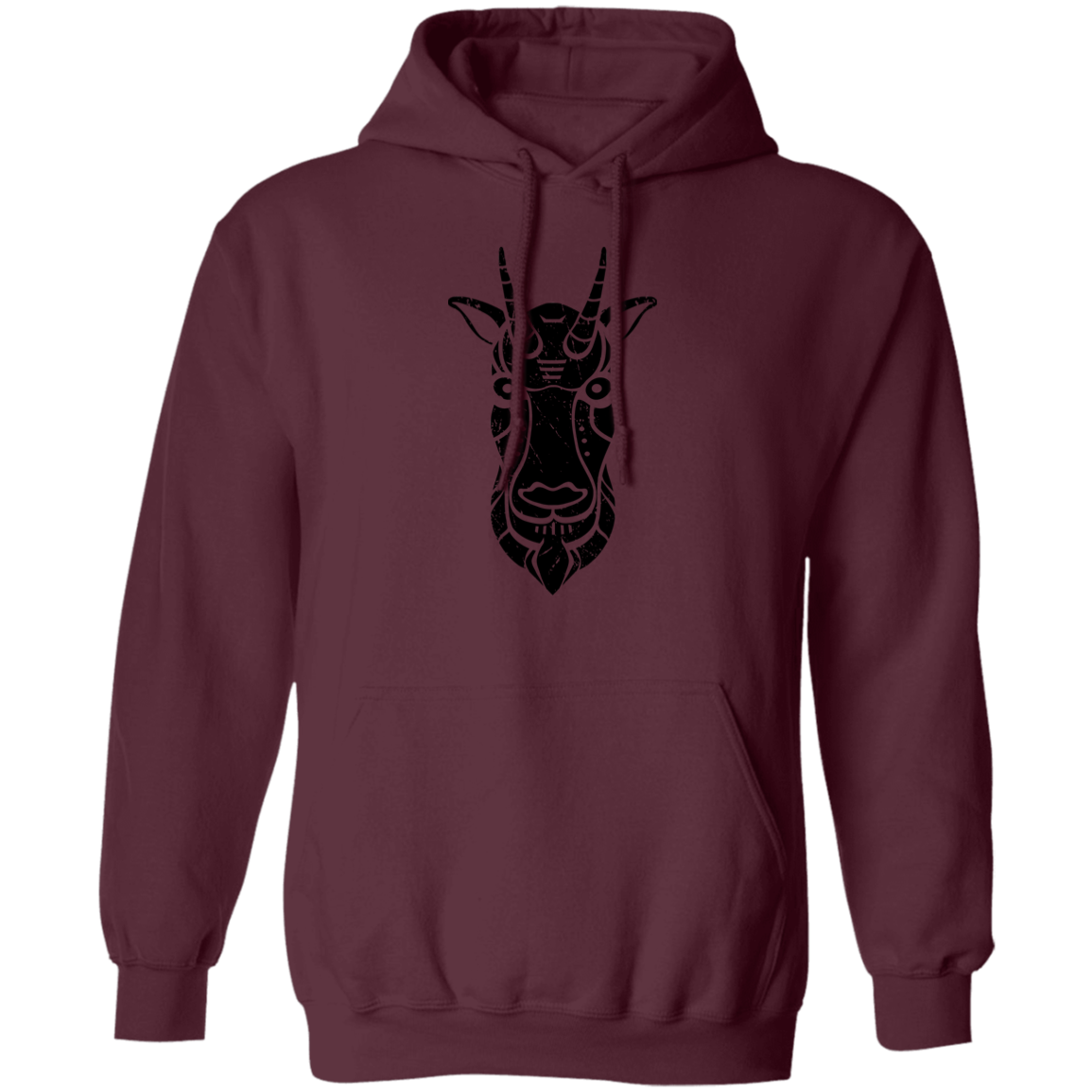 Black Distressed Emblem Hoodies for Adults (Mountain Goat/Rainier)