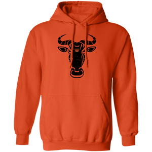 Black Distressed Emblem Hoodies for Adults (Wildebeest/Brute)