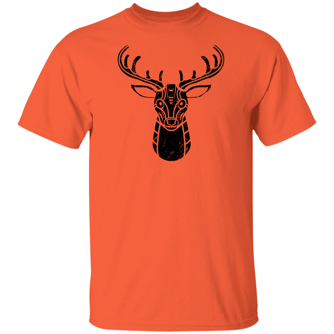 Black Distressed Emblem T-Shirt for Kids (Deer/Stag)