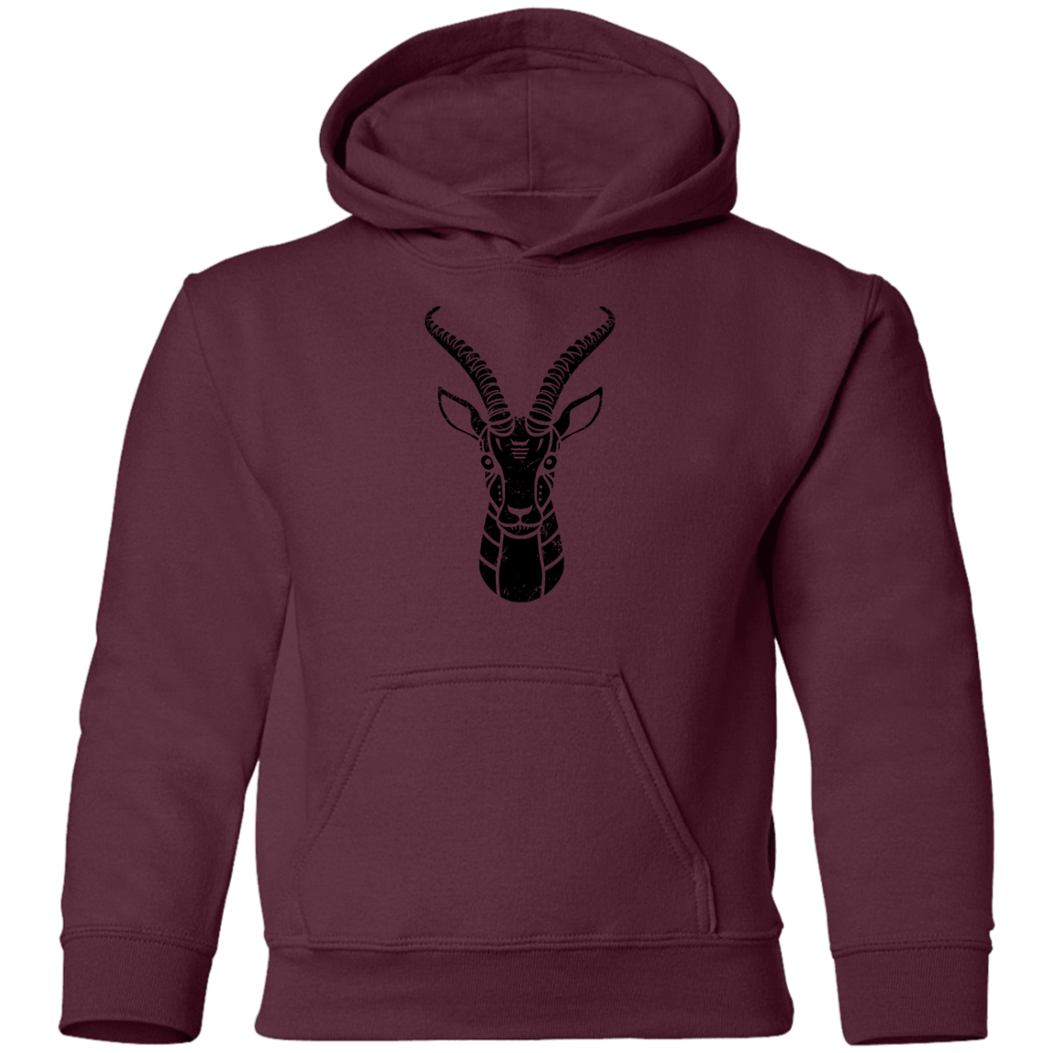 Black Distressed Emblem Hoodies for Kids (Gazelle/Grace)