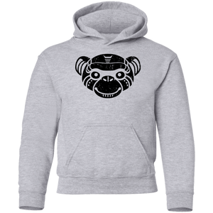 Black Distressed Emblem Hoodies for Kids (Monkey/Fix)