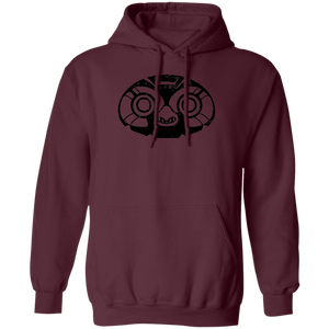 Black Distressed Emblem Hoodies for Adults (Elf Owl/Peeps)