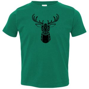 Black Distressed Emblem T-Shirts for Toddlers (Deer/Stag) - Dark Corps