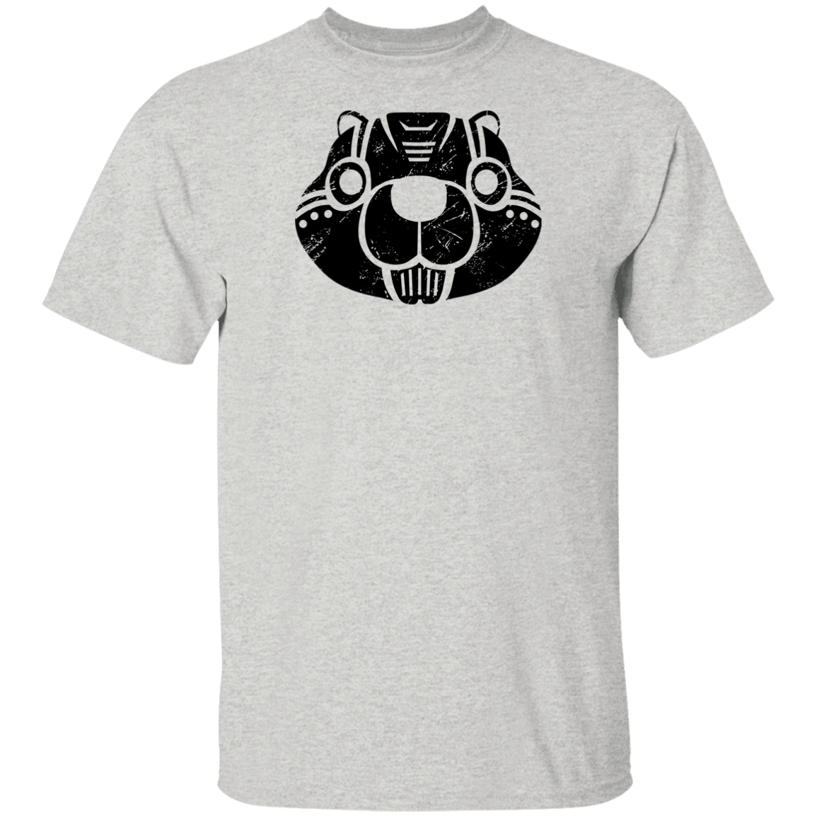 Black Distressed Emblem T-Shirt for Kids (Beaver/Buzzcut)