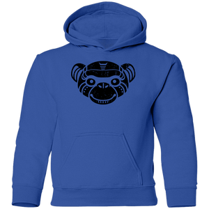 Black Distressed Emblem Hoodies for Kids (Monkey/Fix)