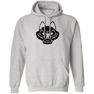 Black Distressed Emblem Hoodies for Adults (Wolf/Wolf Squad)