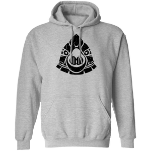 Black Distressed Emblem Hoodies for Adults (Chicken/Cluck)