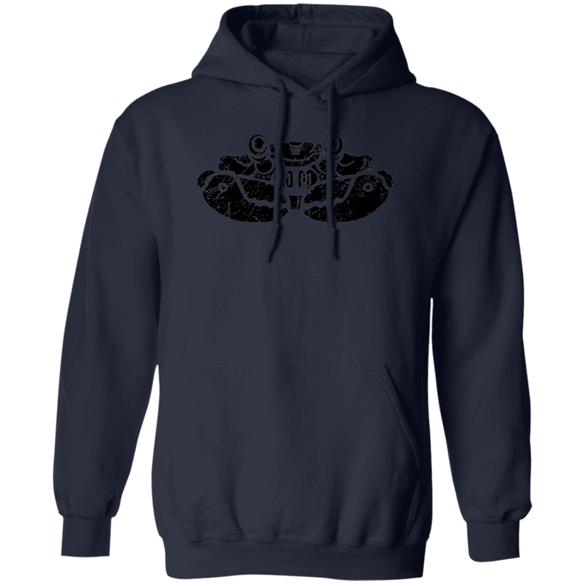 Black Distressed Emblem Hoodies for Adults (Crab/Clamps)
