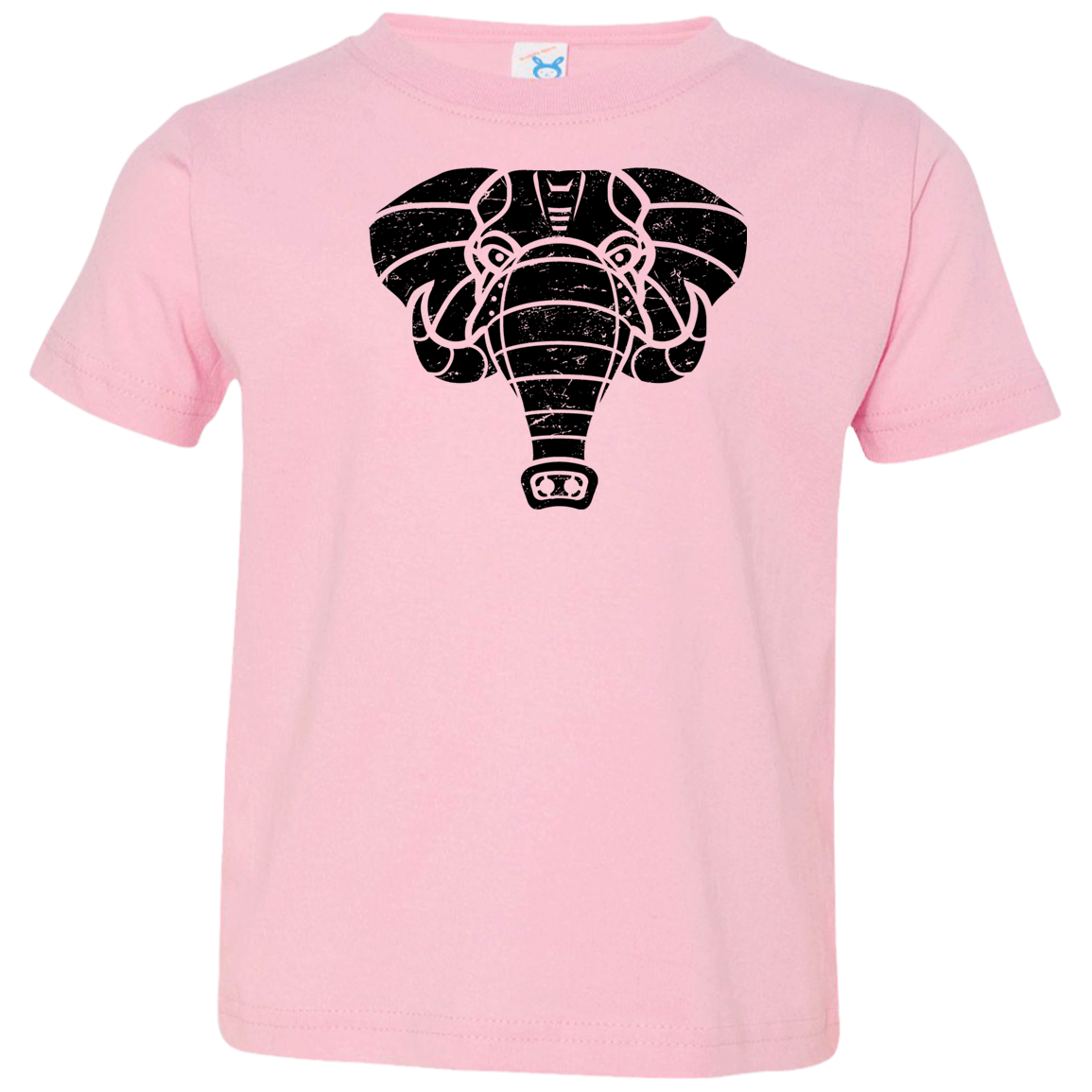 Black Distressed Emblem T-Shirt for Toddlers (Elephant/Quake)