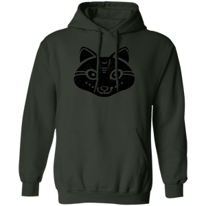 Black Distressed Emblem Hoodies for Adults (Snow Fox/Snowp)