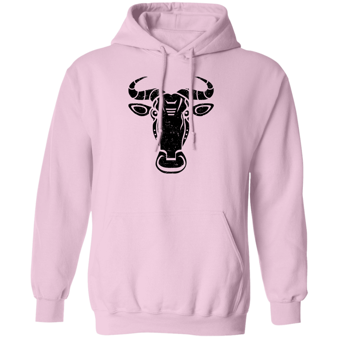 Black Distressed Emblem Hoodies for Adults (Wildebeest/Brute)