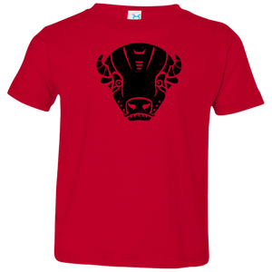 Black Distressed Emblem T-Shirt for Toddlers (Bison/Panzer)