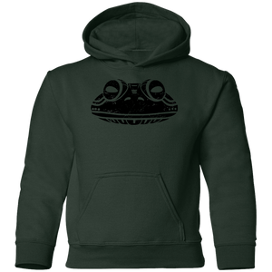 Black Distressed Emblem Hoodies for Kids (Frog/Hopalong)