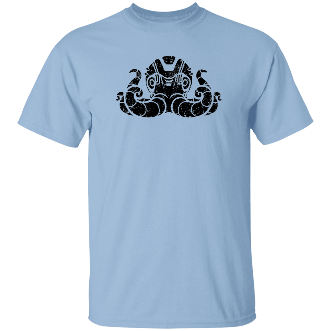 Black Distressed Emblem T-Shirt for Kids (Octopus/Matey)