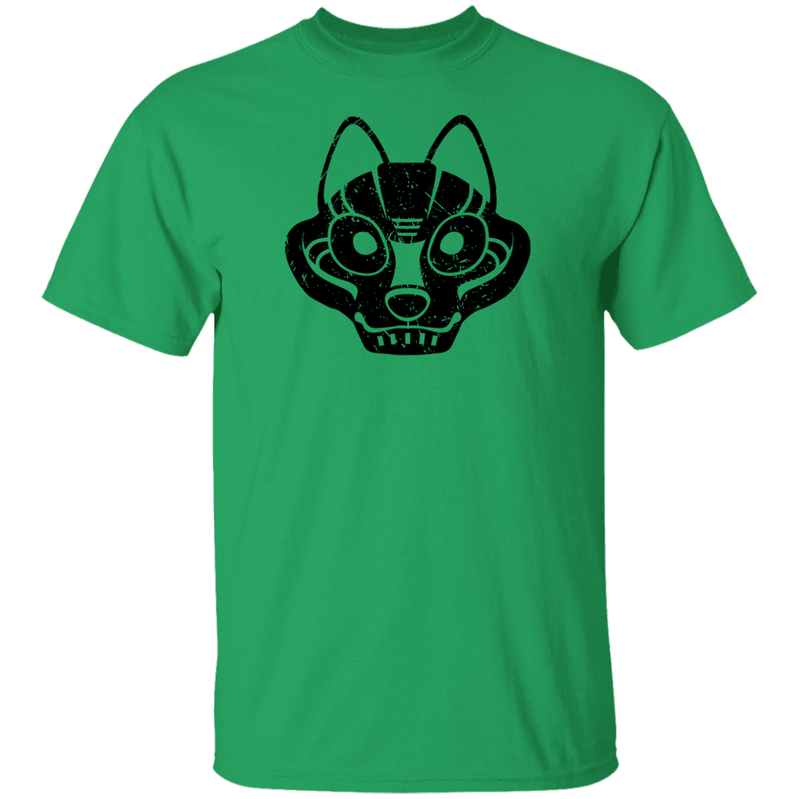 Black Distressed Emblem T-Shirt for Kids (Wolf/Wolf Squad)