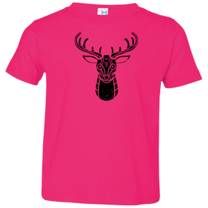 Black Distressed Emblem T-Shirts for Toddlers (Deer/Stag) - Dark Corps