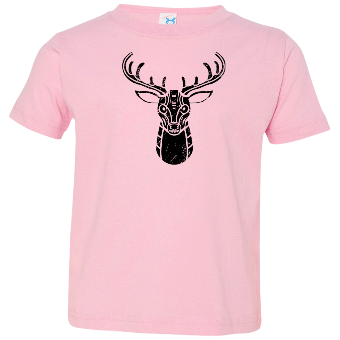 Black Distressed Emblem T-Shirts for Toddlers (Deer/Stag) - Dark Corps