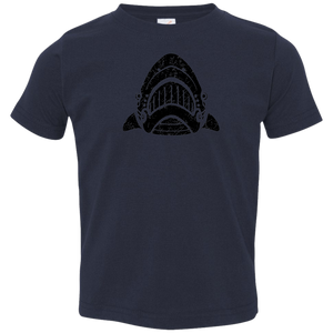 Black Distressed Emblem T-Shirt for Toddlers (Shark/Whitetip)