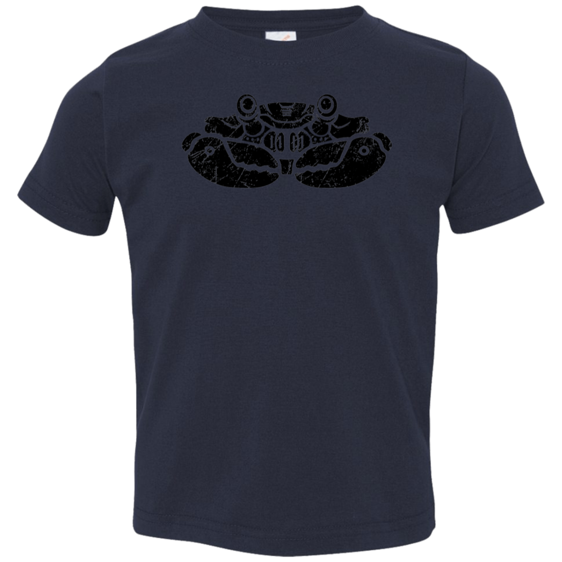 Black Distressed Emblem T-Shirt for Toddlers (Crab/Clamps)