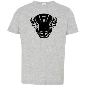 Black Distressed Emblem T-Shirt for Toddlers (Bison/Panzer)