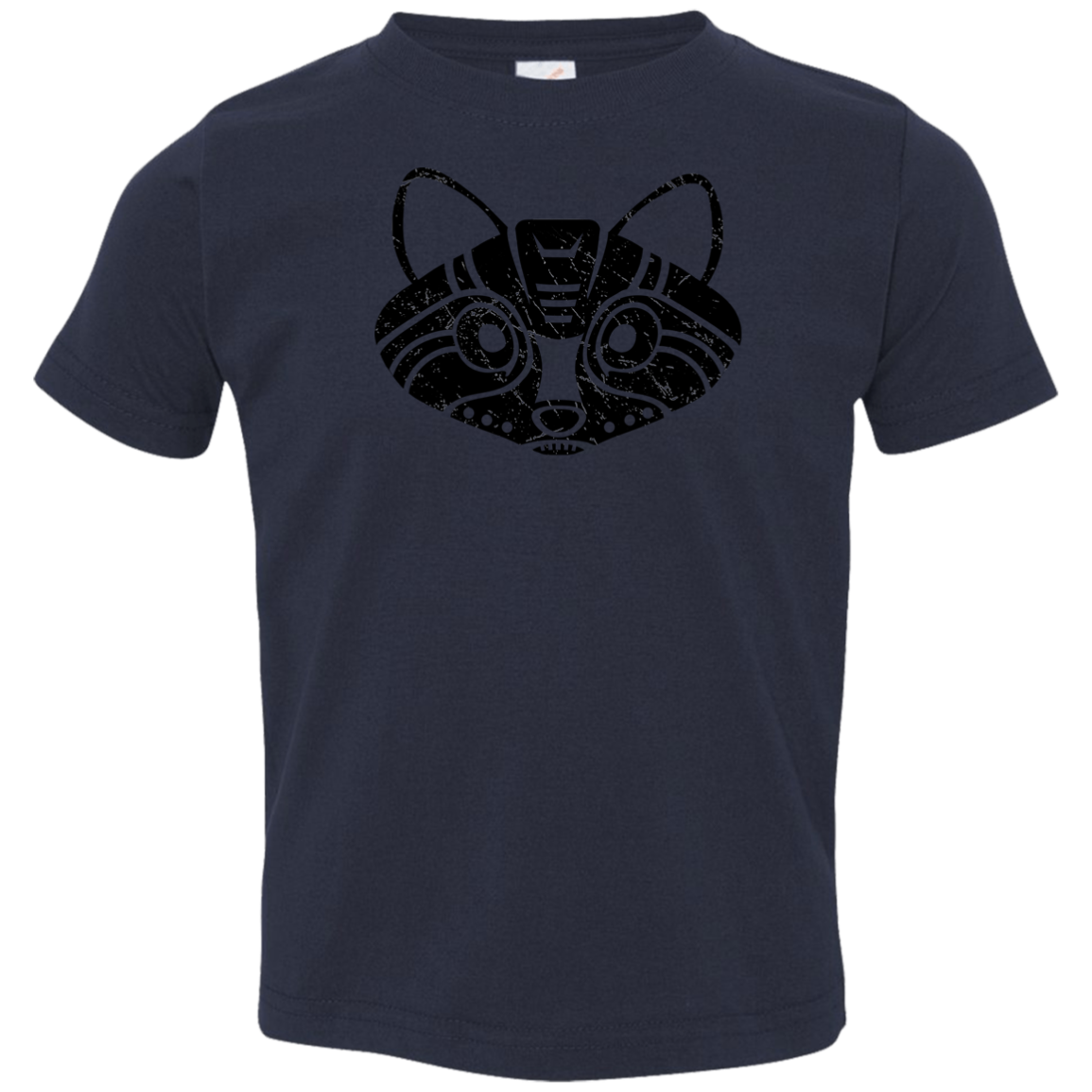 Black Distressed Emblem T-Shirts for Toddlers (Raccoon/Pilfer) - Dark Corps