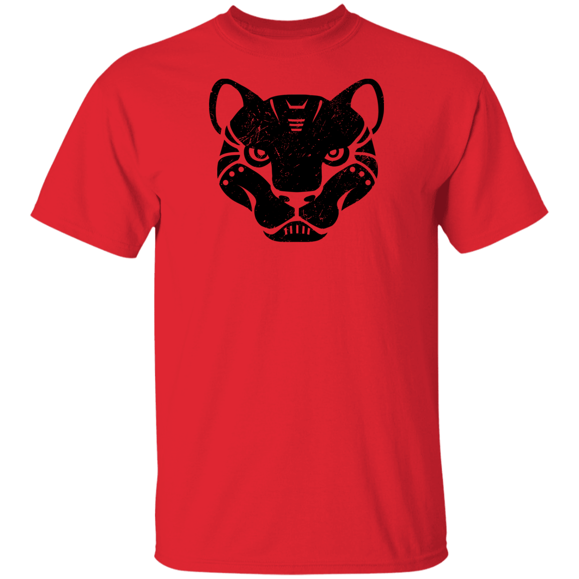 Black Distressed Emblem T-Shirt for Kids (Panther/Slash)