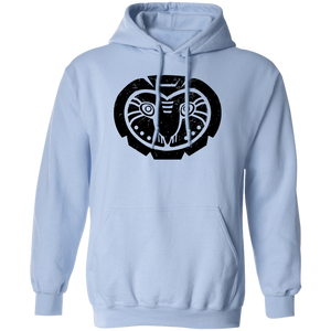 Black Distressed Emblem Hoodies for Adults (Barn Owl/Grim)