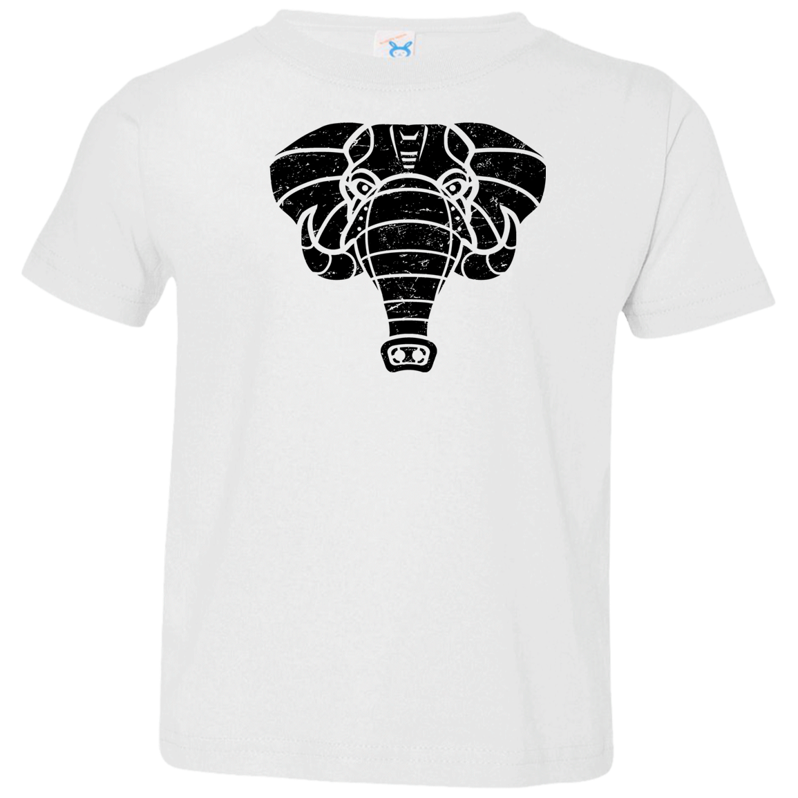 Black Distressed Emblem T-Shirt for Toddlers (Elephant/Quake)