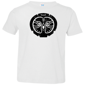 Black Distressed Emblem T-Shirt for Toddlers (Gray Owl/Sage)
