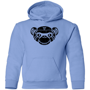 Black Distressed Emblem Hoodies for Kids (Monkey/Fix)