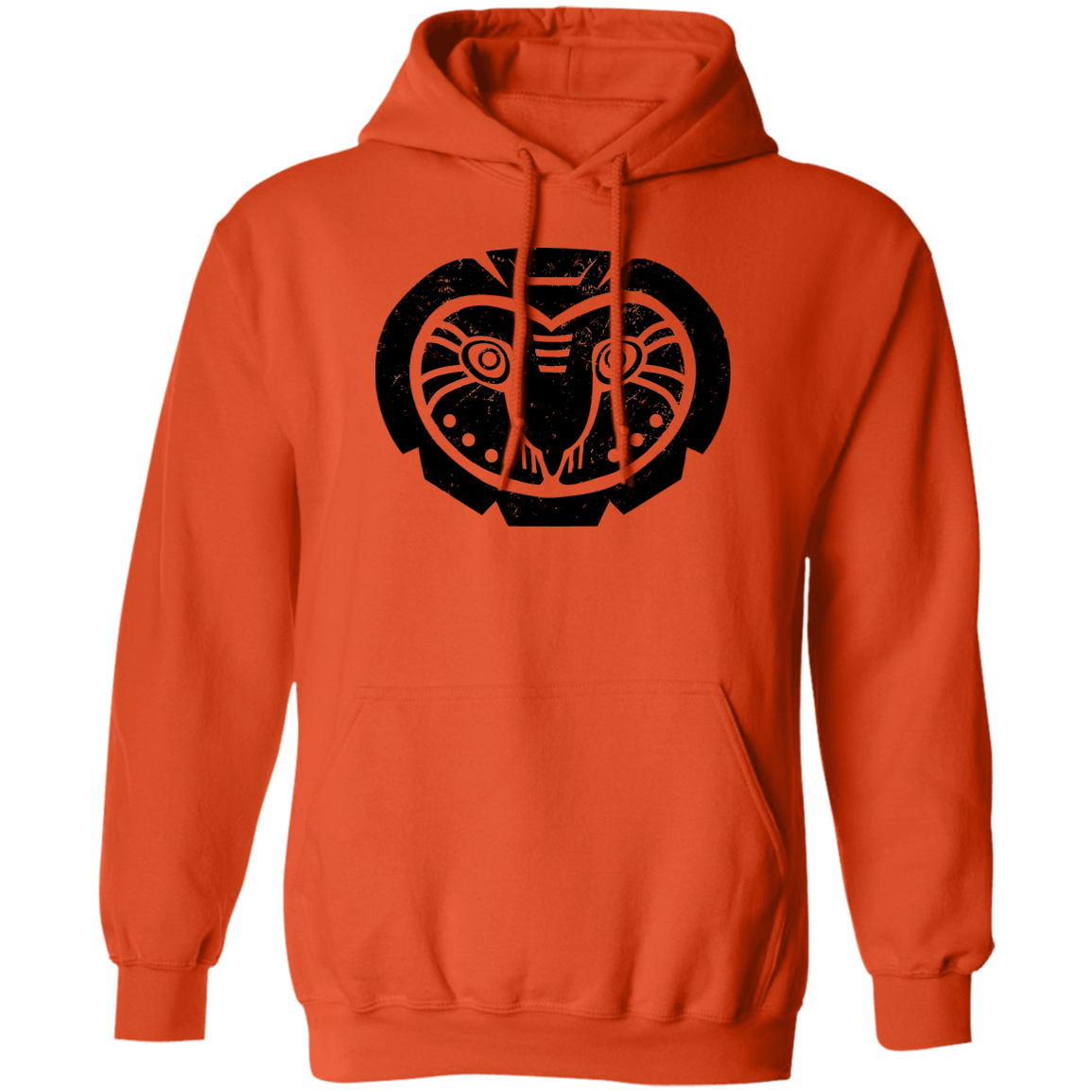 Black Distressed Emblem Hoodies for Adults (Barn Owl/Grim)