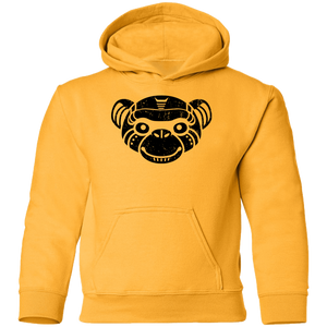 Black Distressed Emblem Hoodies for Kids (Monkey/Fix)