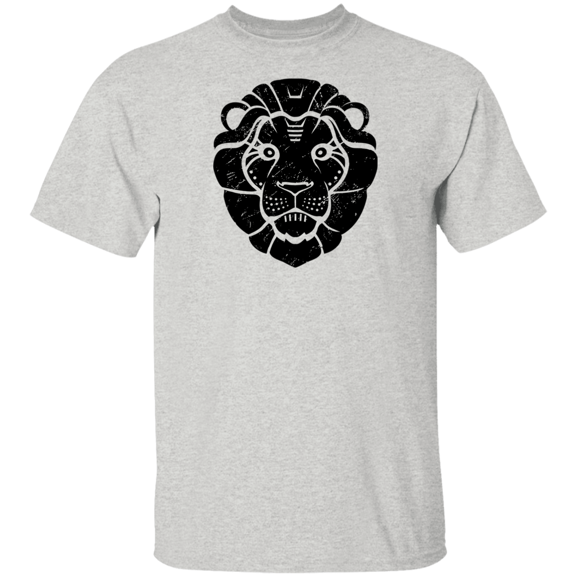 Black Distressed Emblem T-Shirt for Kids (Lion/Leo)