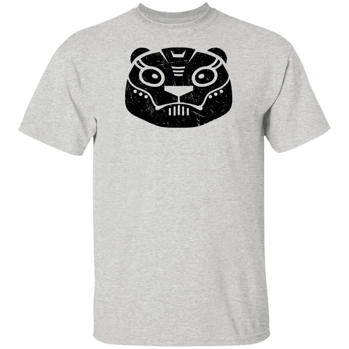 Black Distressed Emblem T-Shirt for Kids (Polar Bear/Grit)