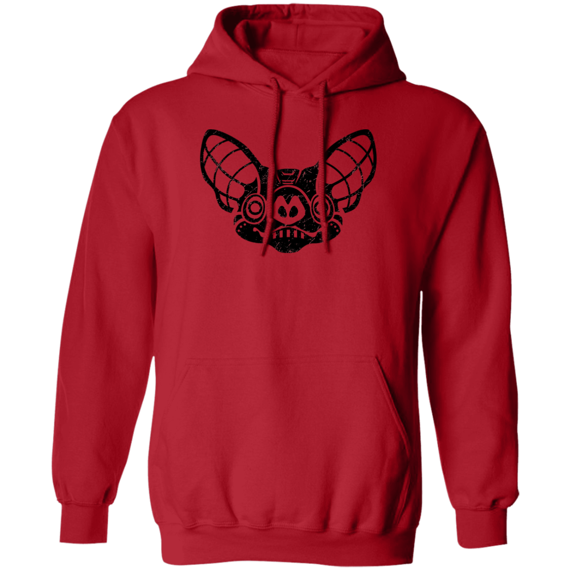 Black Distressed Emblem Hoodies for Adults (Bat/Radar)