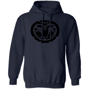 Black Distressed Emblem Hoodies for Adults (Barn Owl/Grim)