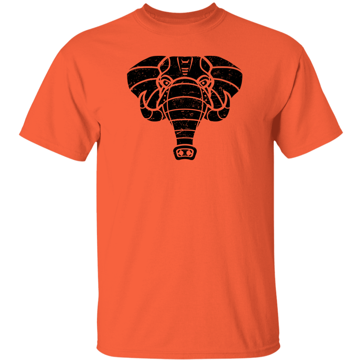 Black Distressed Emblem T-Shirt for Kids (Elephant/Quake)