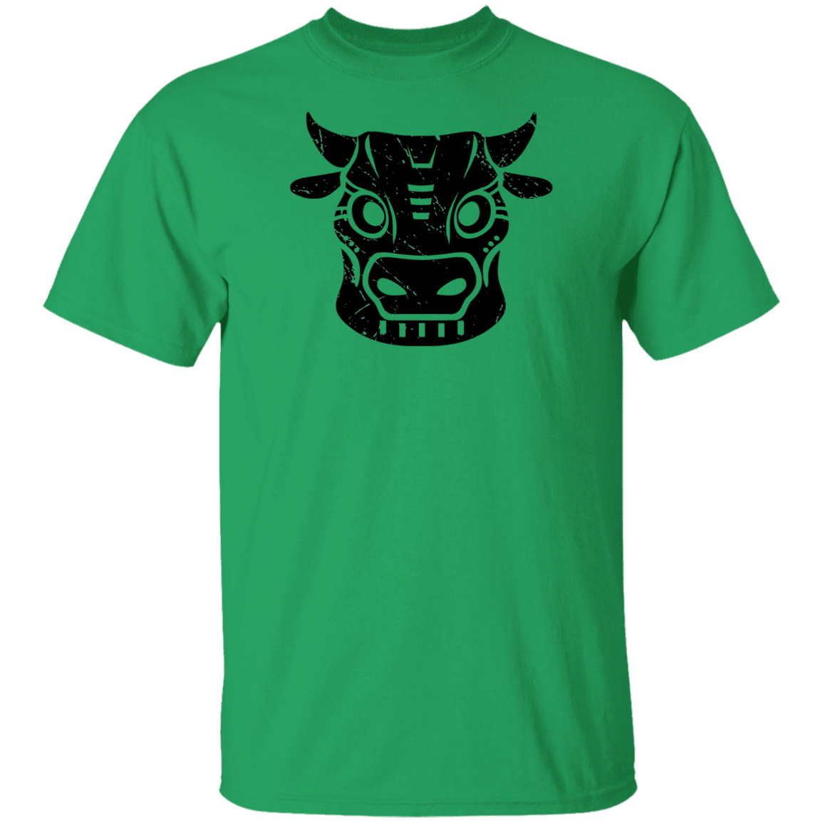 Black Distressed Emblem T-Shirt for Kids (Cow/Ud)