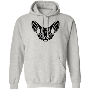 Black Distressed Emblem Hoodies for Adults (Fennec Fox/Fen)