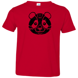 Black Distressed Emblem T-Shirt for Toddlers (Panda/Fuji)