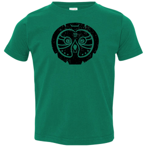 Black Distressed Emblem T-Shirt for Toddlers (Gray Owl/Sage)
