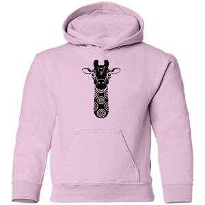 Black Distressed Emblem Hoodies for Kids (Giraffe/Archie)