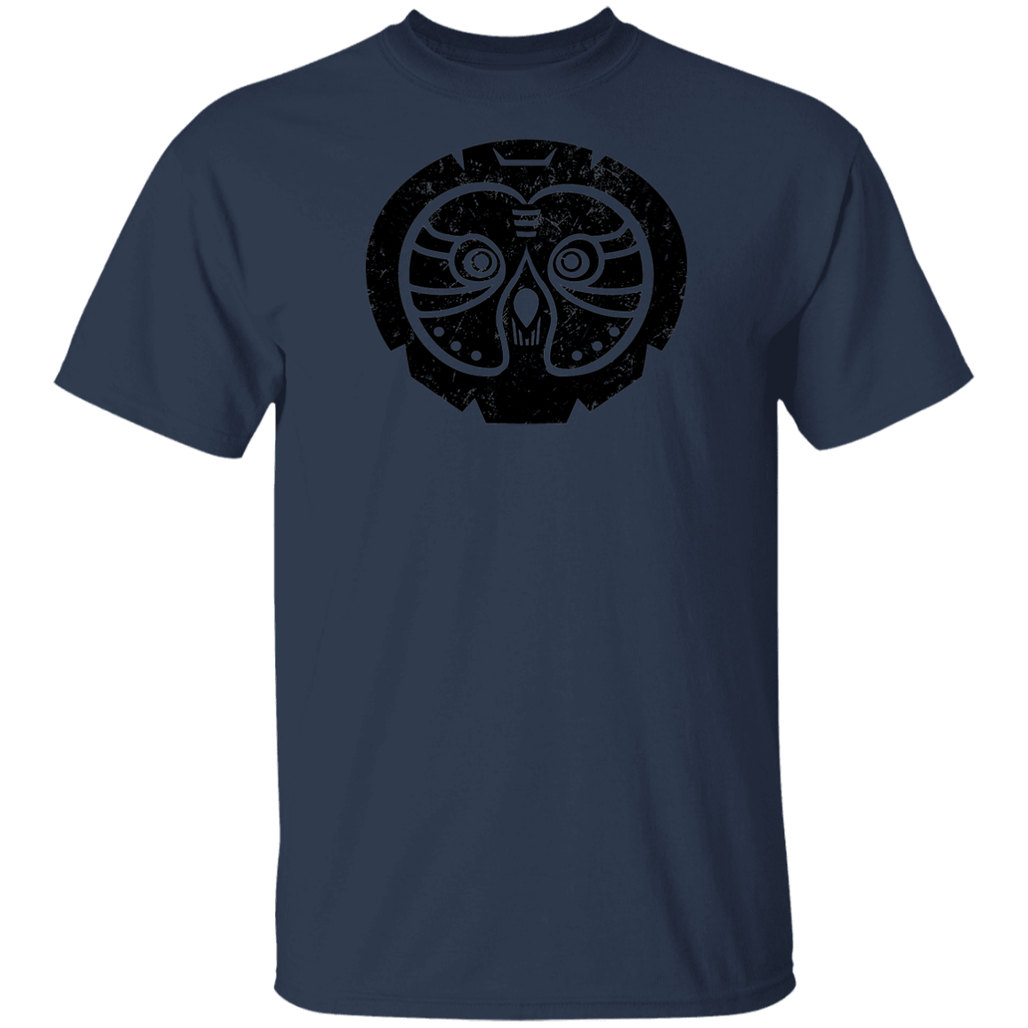 Black Distressed Emblem T-Shirt for Kids (Great Grey Owl/Sage)