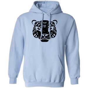 Black Distressed Emblem Hoodies for Adults (Snow Leopard/Denali)