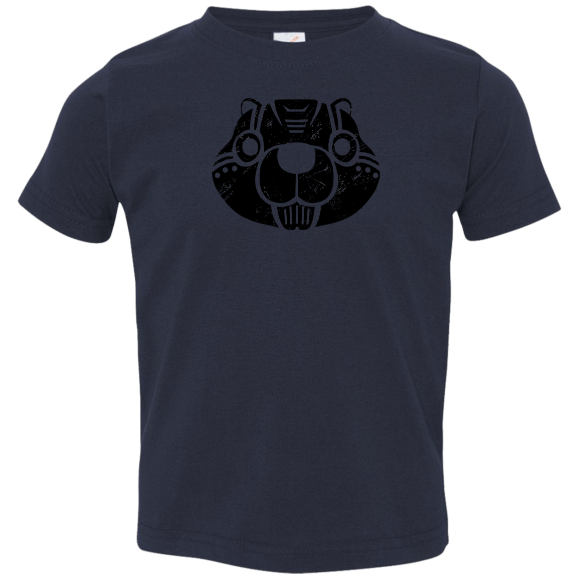 Black Distressed Emblem T-Shirts for Toddlers (Beaver/Buzzcut) - Dark Corps