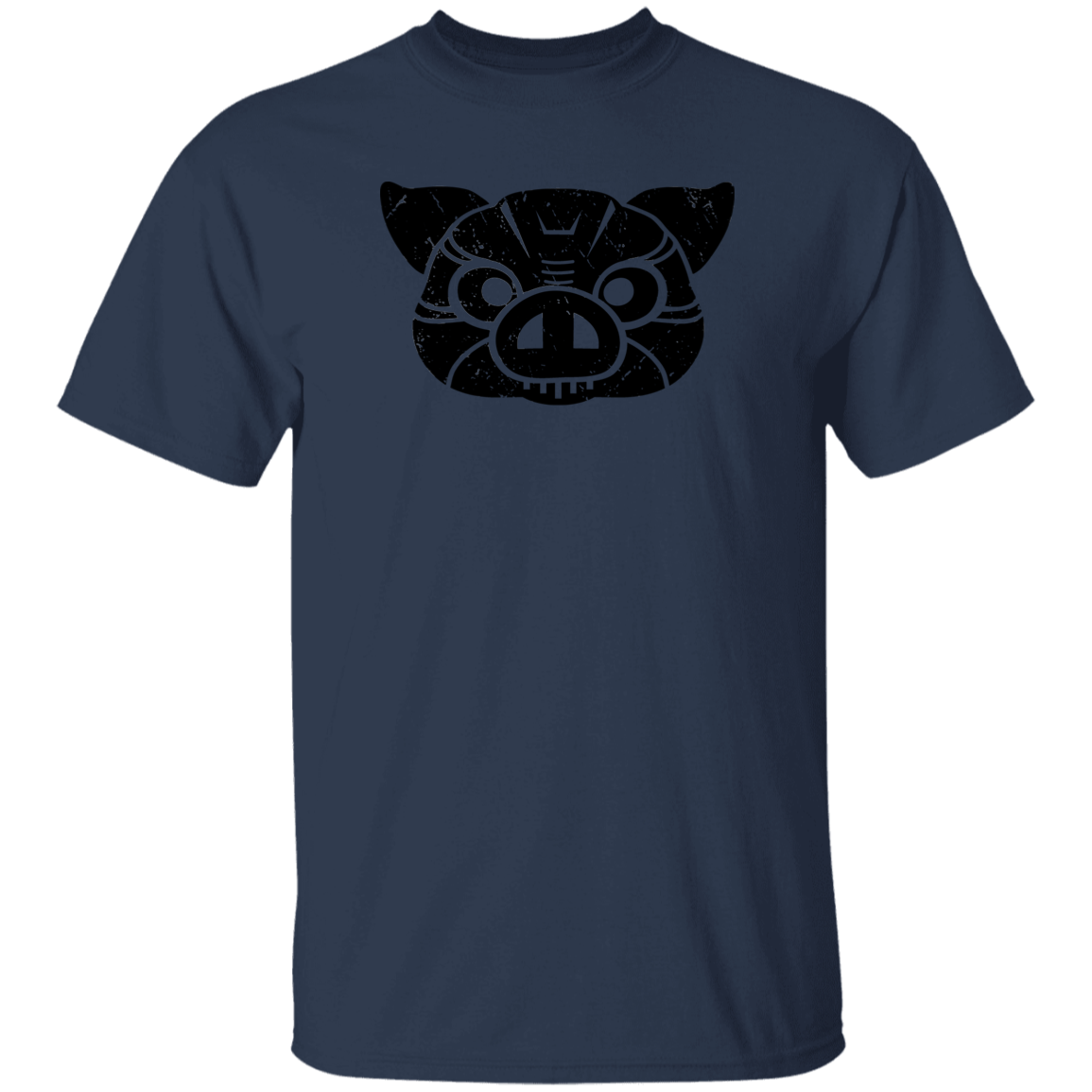 Black Distressed Emblem T-Shirt for Kids (Pig/Hoss)