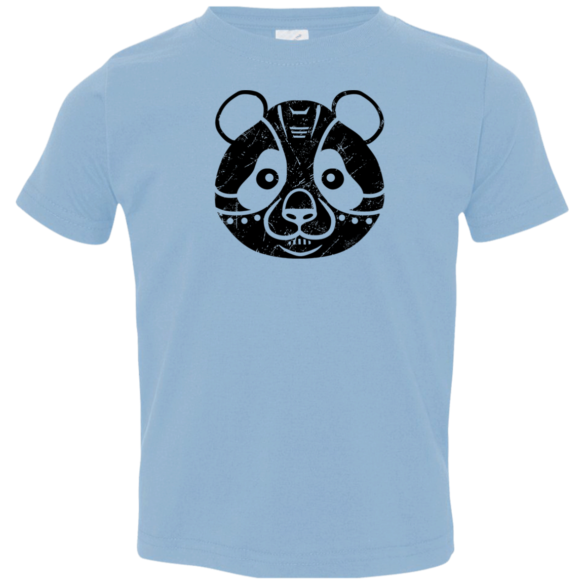 Black Distressed Emblem T-Shirt for Toddlers (Panda/Fuji)