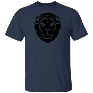 Black Distressed Emblem T-Shirt for Kids (Lion/Leo)