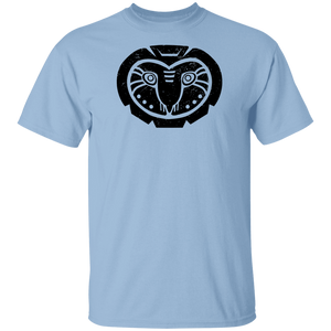 Black Distressed Emblem T-Shirt for Kids (Barn Owl/Grim)